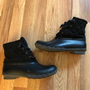 Sperry Saltwater Quilted Black Duck Boot